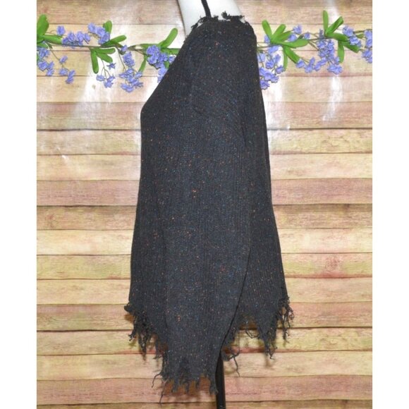 Ninexis Ladies Black Speckled Distressed Sweater Size S Witchy Whimsey Goth - Picture 6 of 12